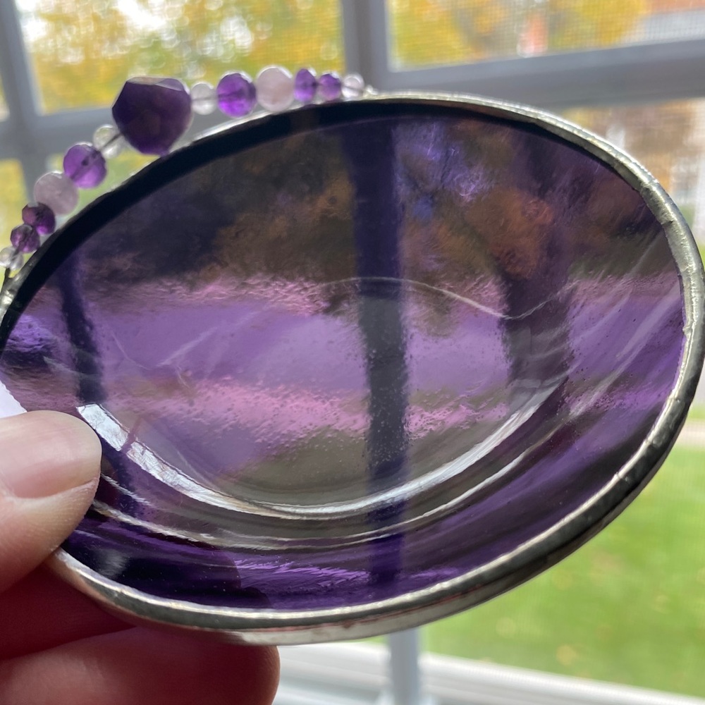 Purple glass tiny dish